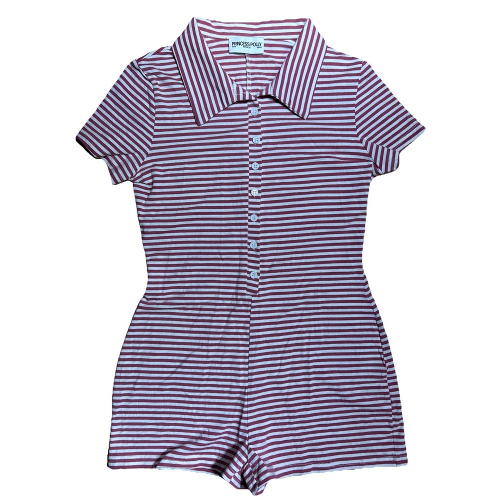 Princess Polly Lola Romper Red Stripe Women's Size 8 Retail:‎ $65